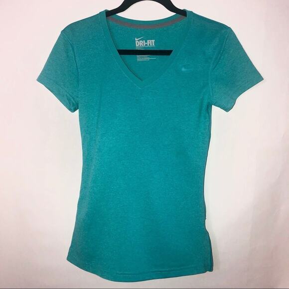 Nike Regular Dri fit top l Teal Heather l Size XS - Picture 1 of 4